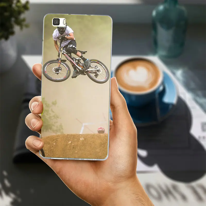 Велосипед полосы мир шоссейных гонок мягкий прозрачный чехол для Huawei P8 P9 P10 P20 Lite