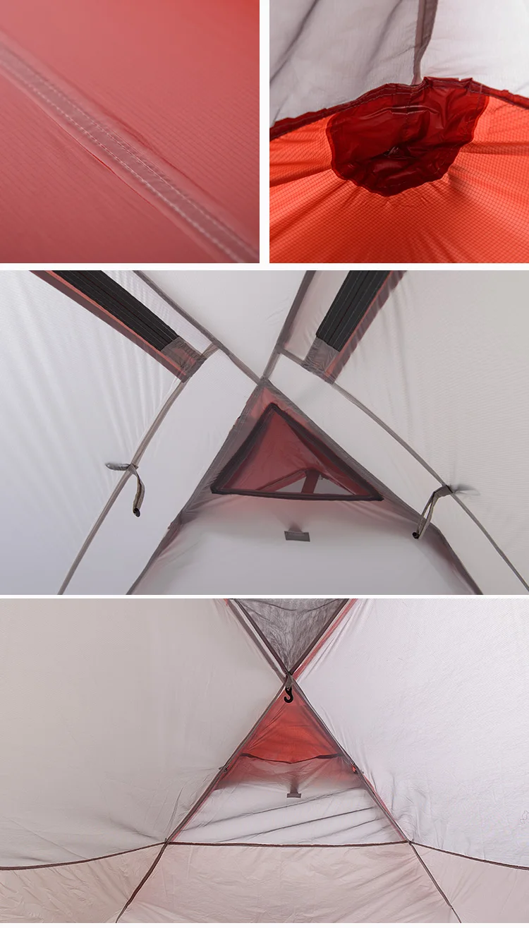 Naturehike Hiby семейный тент 20D силиконовая ткань водонепроницаемый Двухслойный 3 человека 4 сезона палатка одна комната один зал