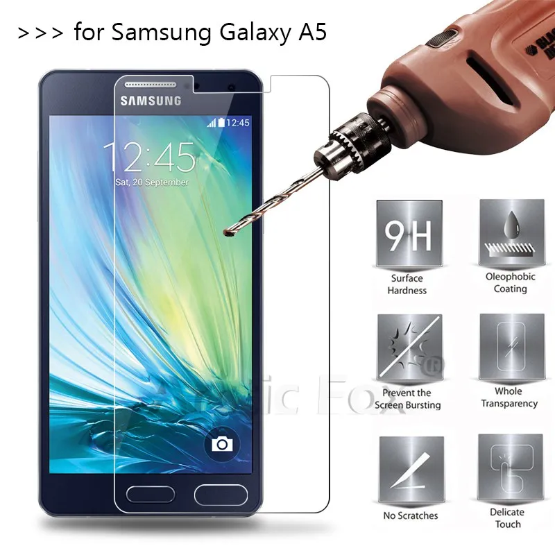 2 шт./лот закаленное Стекло для samsung GALAXY A5 (2015) A500 A5000 A500F Экран протектор Защитная