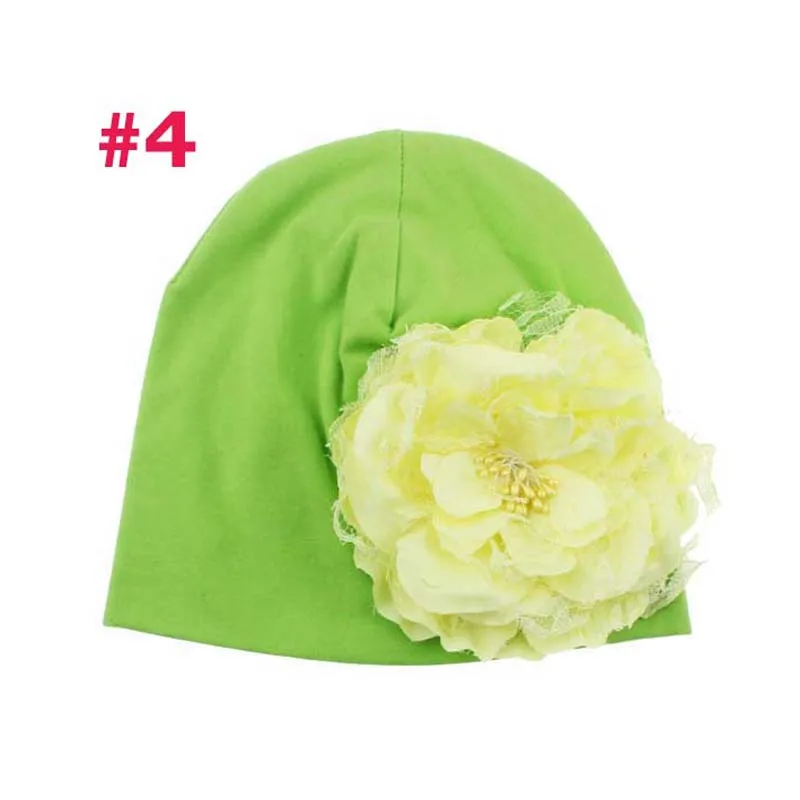 New Coming Big Floral Beanie Cap Peony Flower Candy Color Infant Toddler Hat Spring Autumn Newborn Mixed SW057 | Детская одежда и