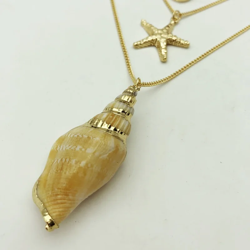 Женское многослойное ожерелье TOTASALLY Cowrie из сплава с натуральной морской ракушкой