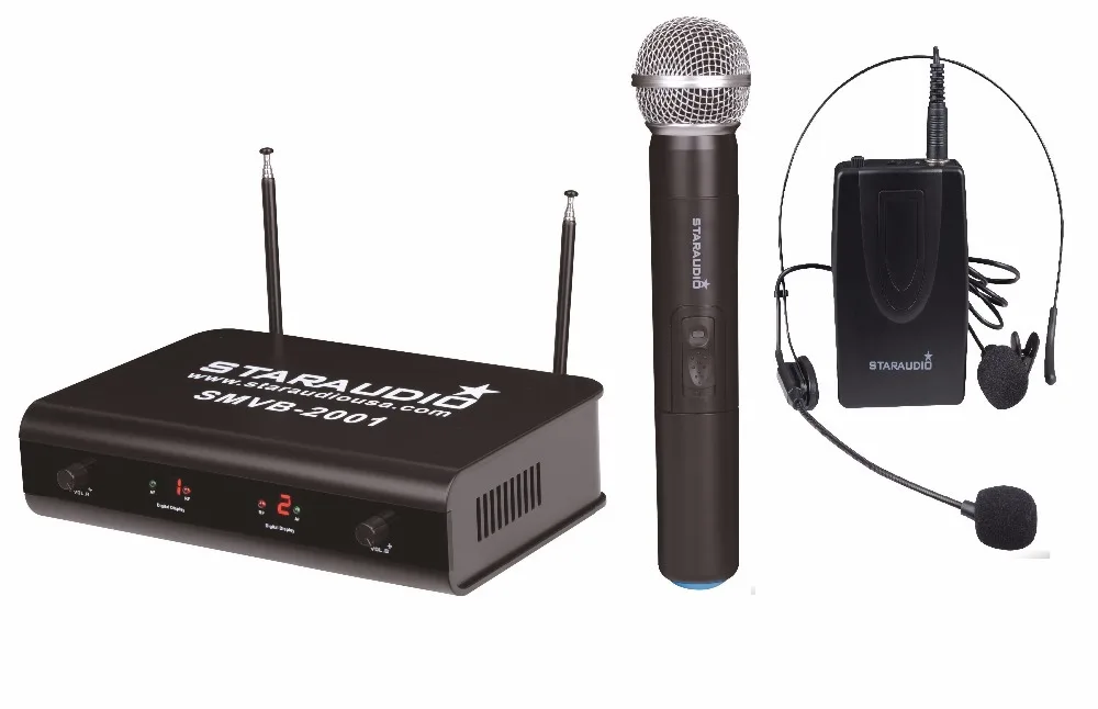 

Профессиональный двухканальный VHF микрофон красный светодиодный номер 1CH ручной микрофон 1CH гарнитура поясной In-Ear Mic церковь события SMVB2001AB