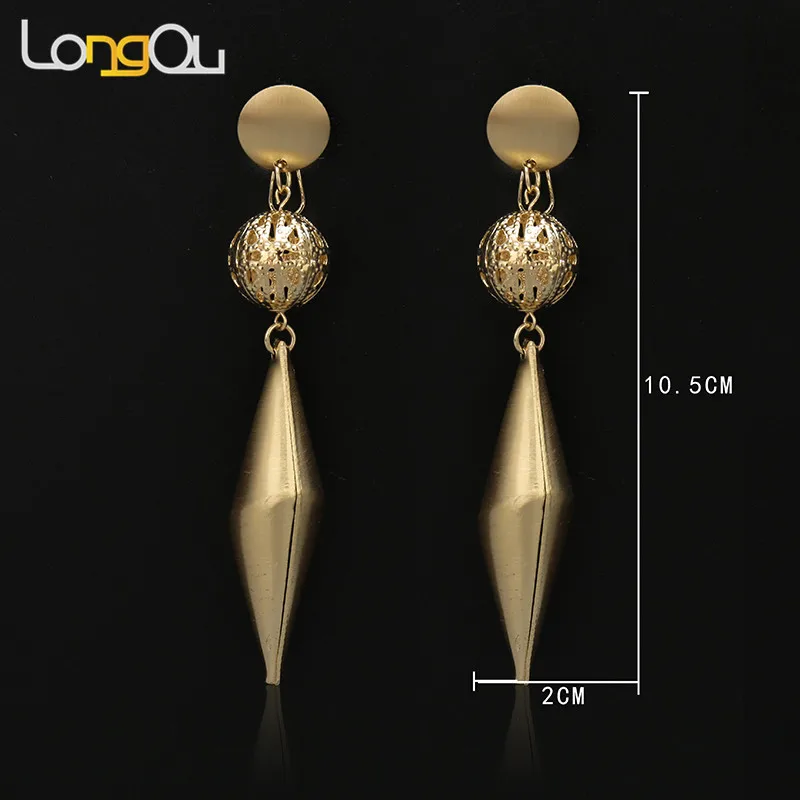 Модные украшения Дубая Роскошные Металлические большие серьги с листьями