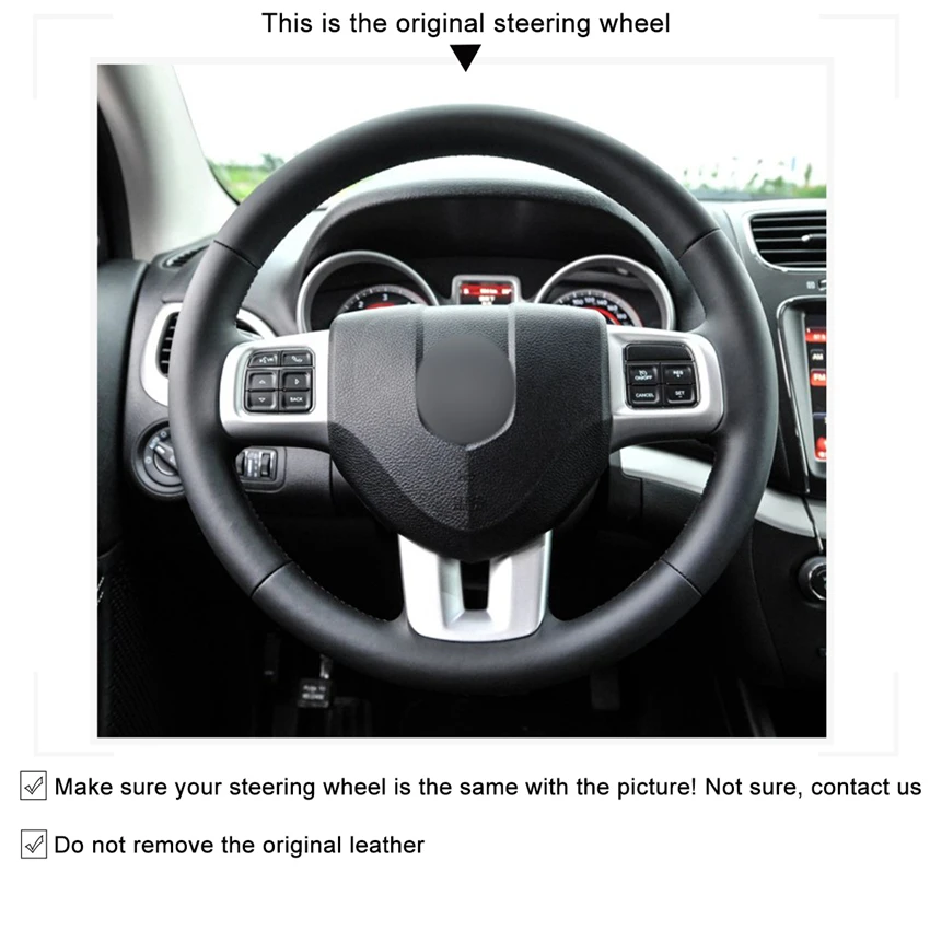 MEWANT черный чехол рулевого колеса автомобиля из искусственной кожи для Dodge Challenger