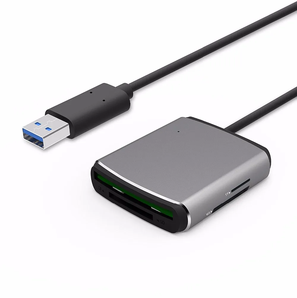 

Moveski 17B USB 3.0 Multi Card Reader 4 in 1, OTG Card Reader with SD CF MS TF Connector for SD, Micro SD, SDXC, Micro SDHC,