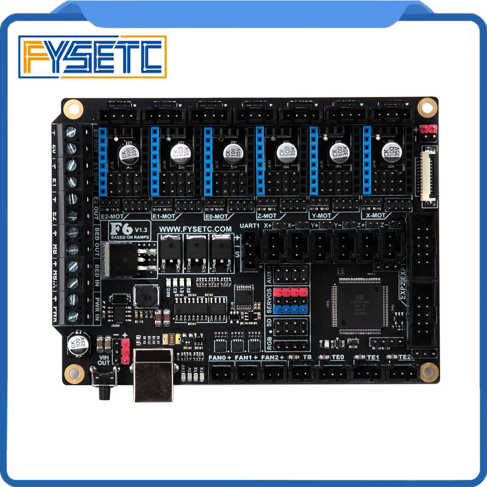 FYSETC F6 V1.3 Board ALL-in-one Electronics For Ender-3 3D Printer CNC Devices Up to 6 Motor Drivers For TMC2130 SPI VS SKR V1.3