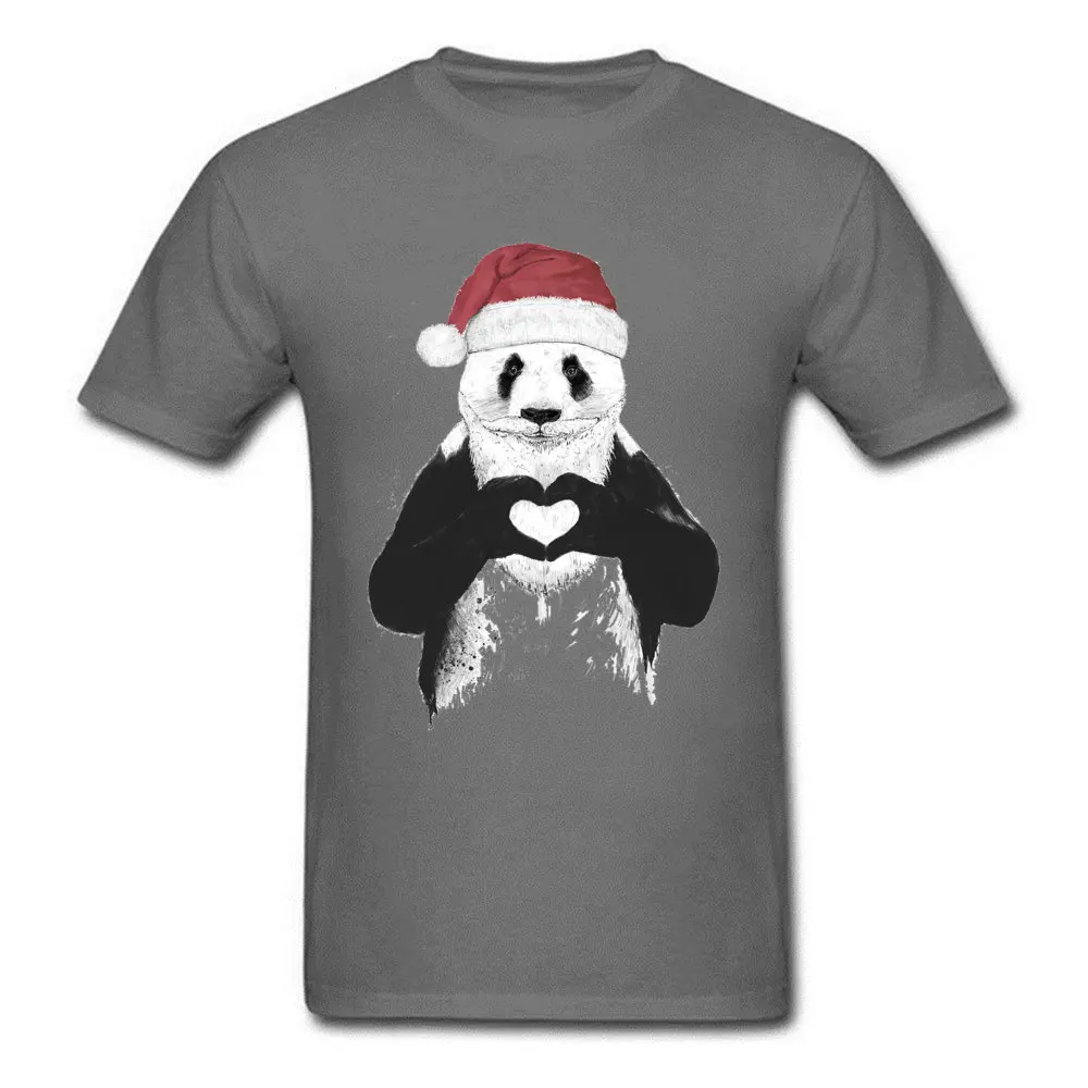 Футболка мужская с Санта пандой Повседневный хлопковый топ в стиле ретро принтом