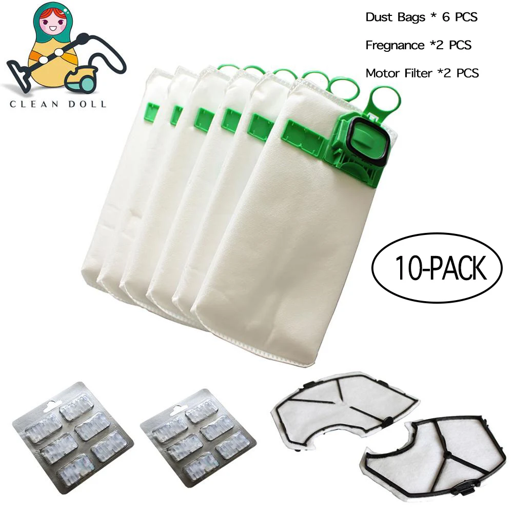 EY-VWK-VK140-10PK Mulit-set мотор Фильтр Пылесос сумки для VORWERK KOBOLD VK140 VK150 FP140 FP150 запчасти пылесоса - Цвет: EY-VWK-VK140-10PK