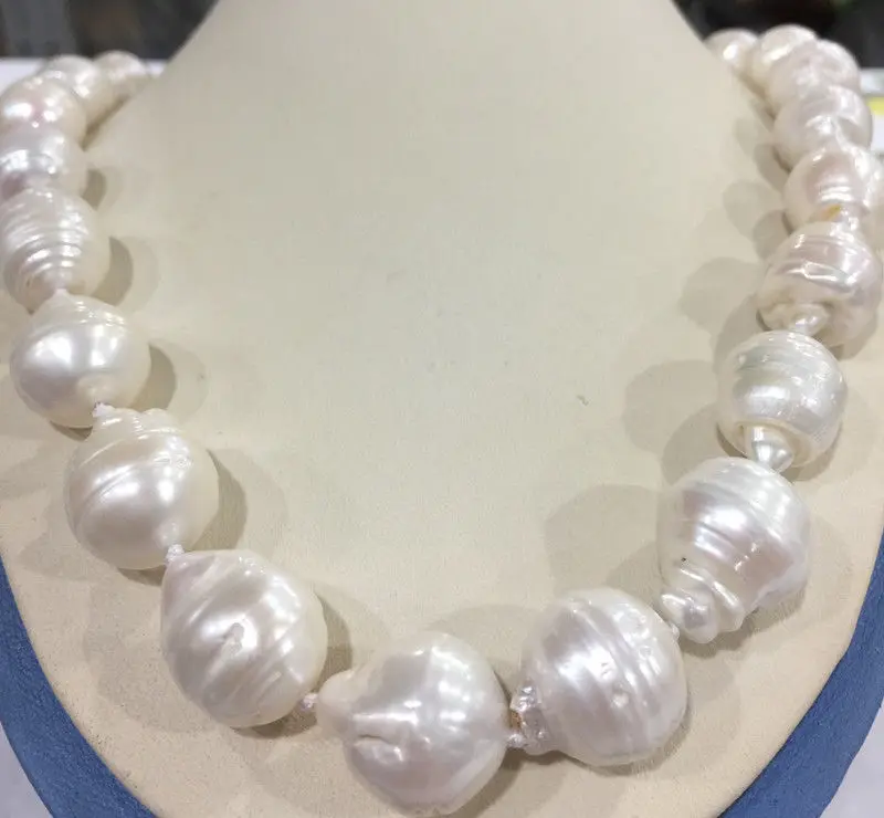 Огромное колье из белого искусственного жемчуга 12 15 мм 18 дюймов AAA|baroque pearl necklace|pearl