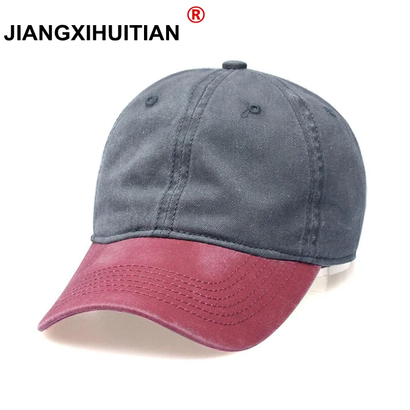 Высококачественная промытая хлопковая Регулируемая однотонная Бейсболка