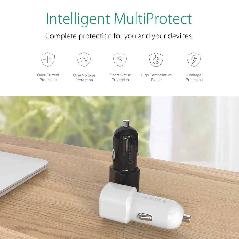 Автомобильное зарядное устройство ORICO 2 порта Mini USB 50 см кабель для передачи