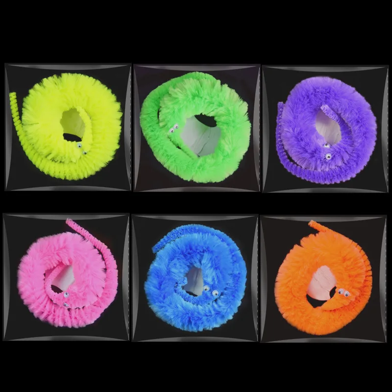 6 шт./лот волшебная игрушка Baralho Mr. fuzzy Magical Worm Magic Trick Twisty Plush Wiggle мягкие животные