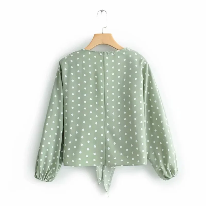 #9044 Сексуальная зеленая рубашка Летняя блуза Женские короткие рубашки Femme