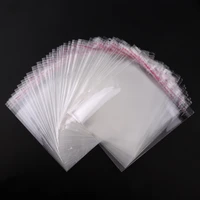 200 pieces storage bags clear self adhesive seal plastic packaging bag resealable cellophane opp poly bags jewelry packaging