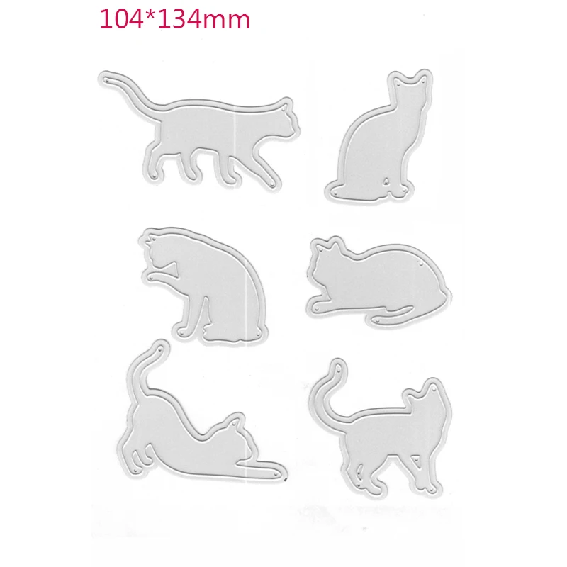 

6 шт./компл. трафареты для резки разных кошек, металлические трафареты для «сделай сам», скрапбукинг, альбом, фотобумага, карточки, ремесла, у...