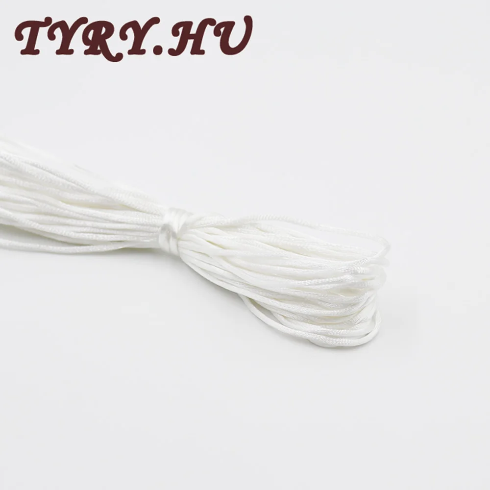 TYRY. HU атласный нейлоновый шнур для бисероплетения шелковая веревка макраме Kumihimo Shamballa для Diy браслета ожерелье аксессуары для изготовления ювелирных изделий 10 м - Цвет: white