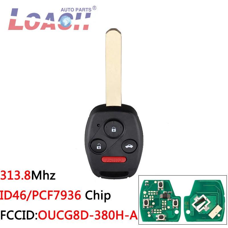 3 + 1 кнопки ключ дистанционного управления без ключа для Honda Accord 2003 2007 CRV 2005 с чипом