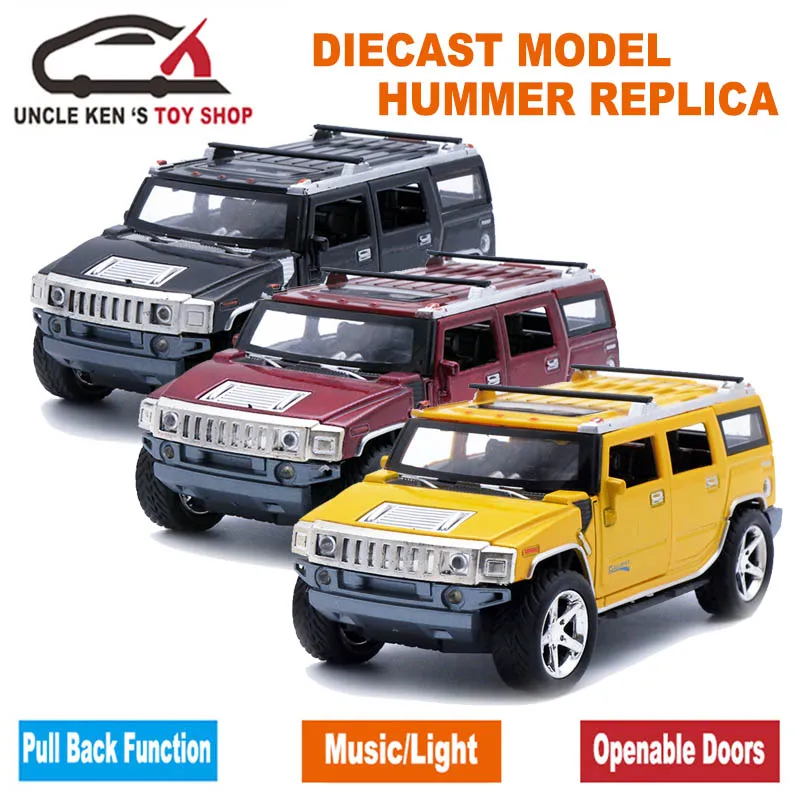 Миниатюрная модель Humvee Diecast 1:24 АВТОМОБИЛИ длиной 18 см Подарочные игрушки для