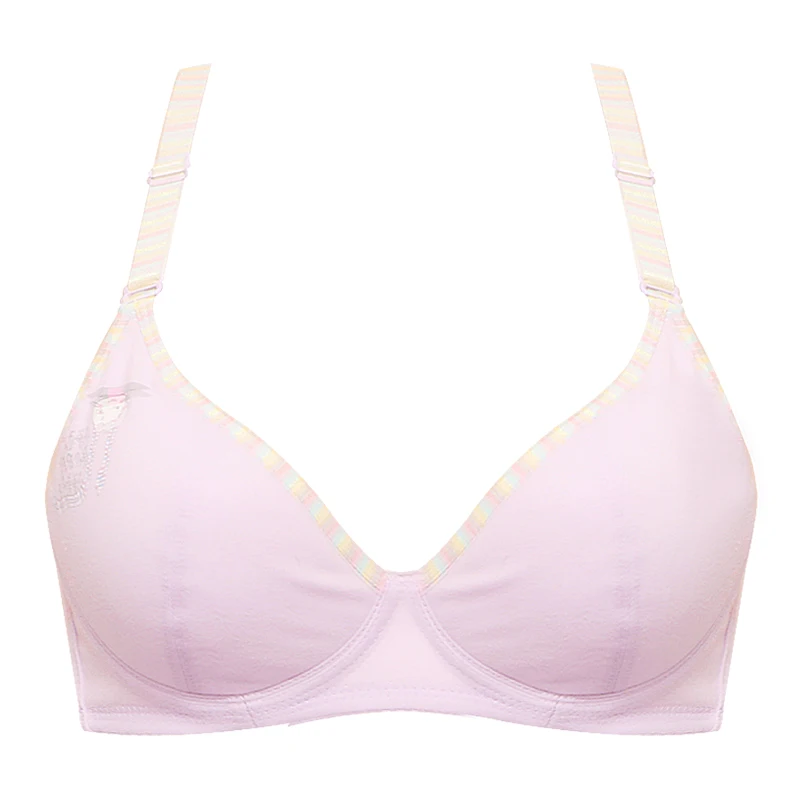 Free Shipping Feichangzimei Cute BraAnd Panties Cotton Solid Purple Yellow Underwire A/B Cup Sport Girls Bra Set-100083 | Детская одежда