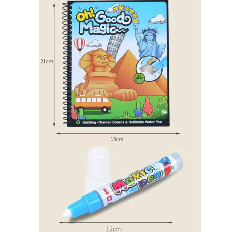 Волшебная водяная живопись книга с ручкой Раскрашивание детей смешные граффити