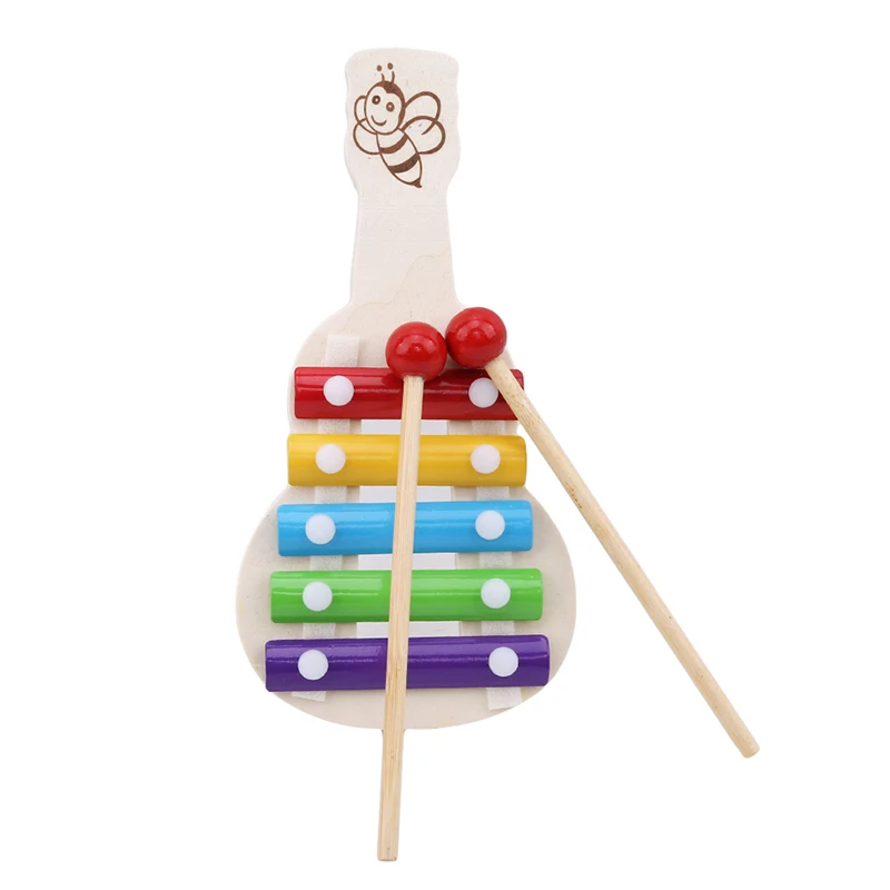 Горячие детские музыкальные игрушки радужные деревянные ксилофонные