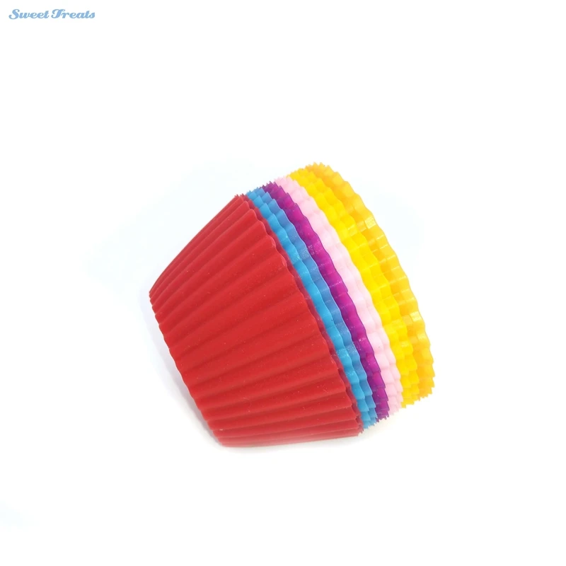 12 шт. силиконовые формочки для маффинов 7 см|cake tools|cupcake linerssilicone cup cake |