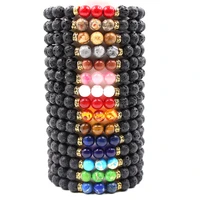 18 colors essential oils diffuser beaded bracelets for women men lava rock natural stone charm strand bracelet yoga jewelry