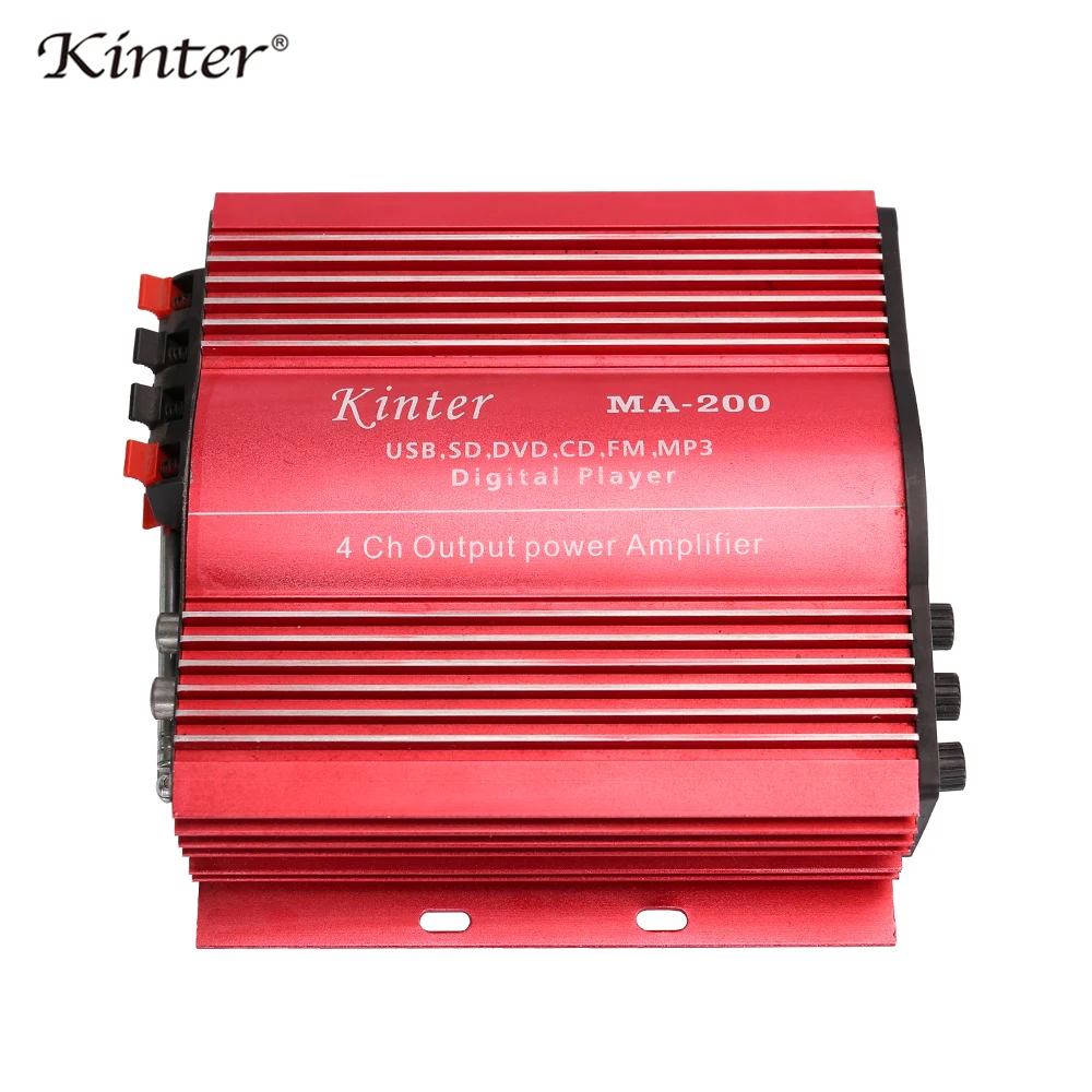Kinter MA-200 Hi-Fi аудио усилитель 4.0CH DC12V 30 Вт с поддержкой USB SD карт памяти fm-радио DVD