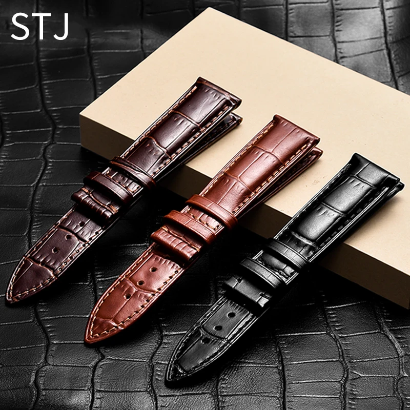 Кожаный ремешок для часов STJ Tissot/Seiko 14/16/18/19/20/21/22 мм | Наручные часы