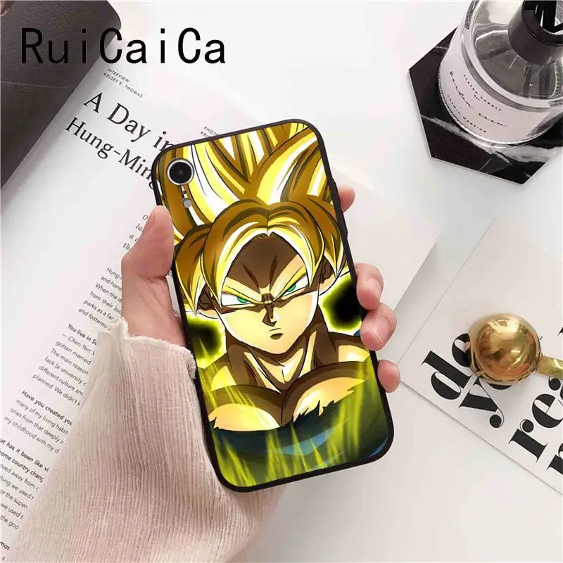 Ruicaica Dragon Ball Z Super DBZ Goku Модный черный мягкий чехол из ТПУ для iPhone 5 5Sx 6 7 7plus 8 8Plus X XS MAX XR