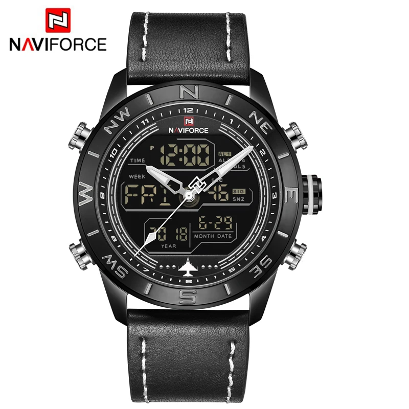 NAVIFORCE Роскошные Брендовые мужские модные спортивные часы кварцевые аналоговые