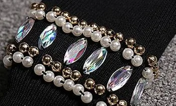 Роскошный осенне зимний комплект из 2 предметов тяжелый свитер с бисером ручной