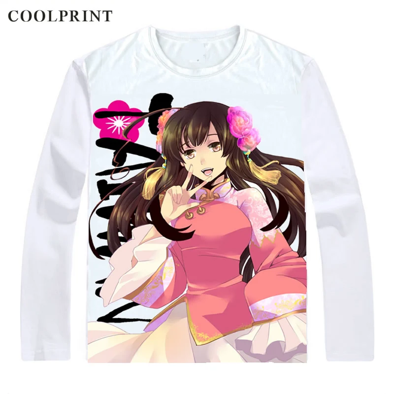 Мужская футболка Coolprint Taiwan Axis Powers Hetalia повседневная Винтажная с длинным рукавом и