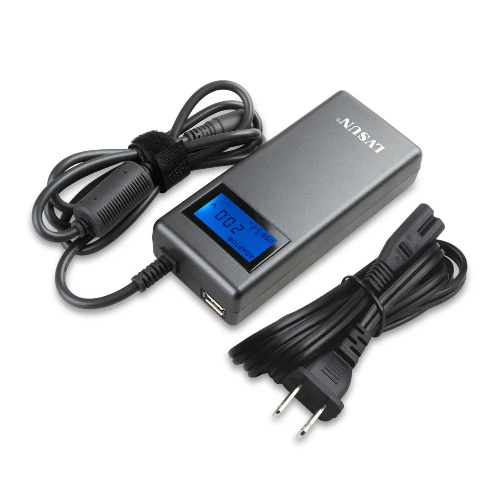 Udoli 90W 9,5 V-24 V Многофункциональный Универсальный адаптер переменного тока питания для ноутбука Зарядное устройство с USB Порты и разъёмы ЖК-дисплей Дисплей автоматический выключатель для Тетрадь