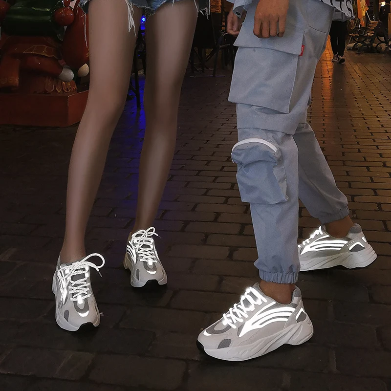 3M светоотражающие унисекс кроссовки светящиеся в темноте мужские дышащая сетка