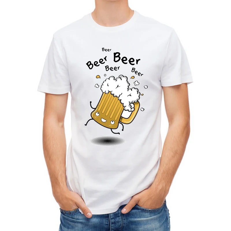 Мужская футболка с забавным принтом Время пива летняя креативным дизайном