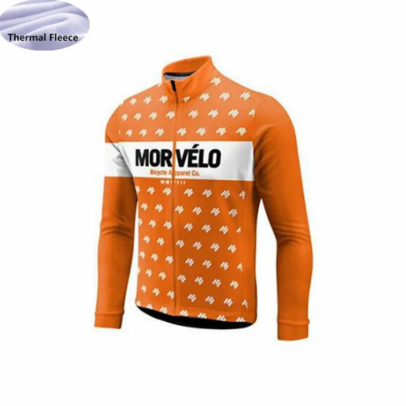 Мужская Зимняя Теплая Флисовая велосипедная одежда MORVELO триатлон с длинным