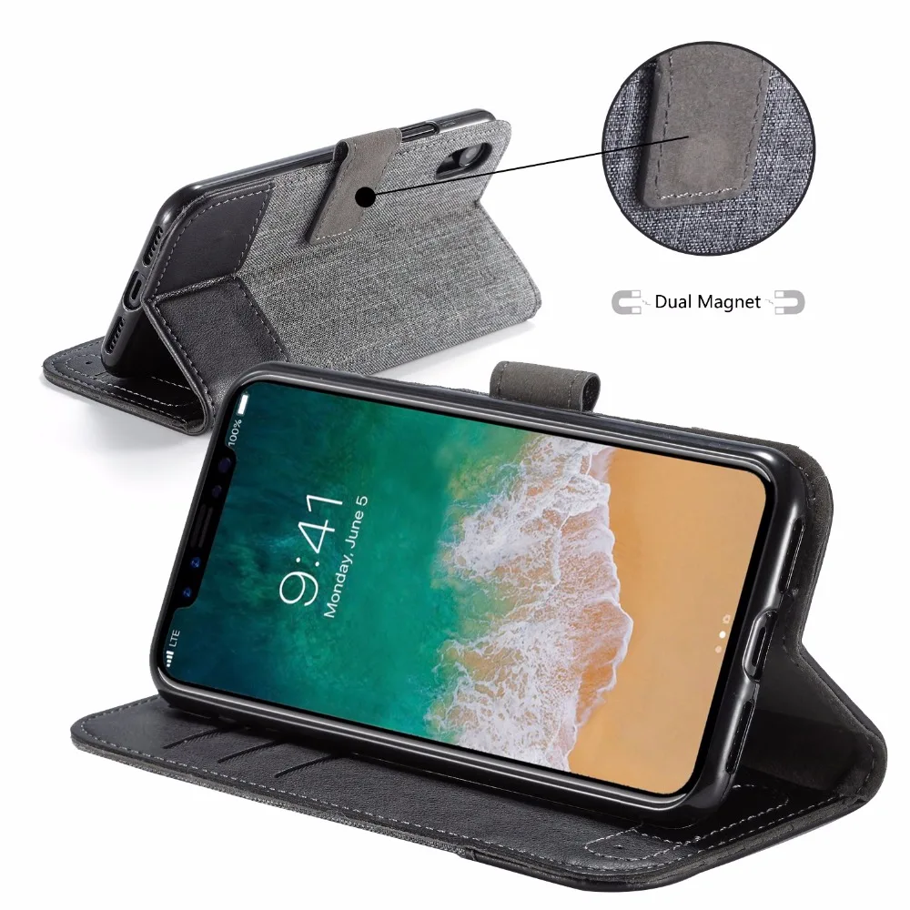 FGHGF флип Бизнес бумажник чехол для телефона Xiao mi Pocophone F1 Red 5 Plus Xiaomi A1 A2 6X 5X |