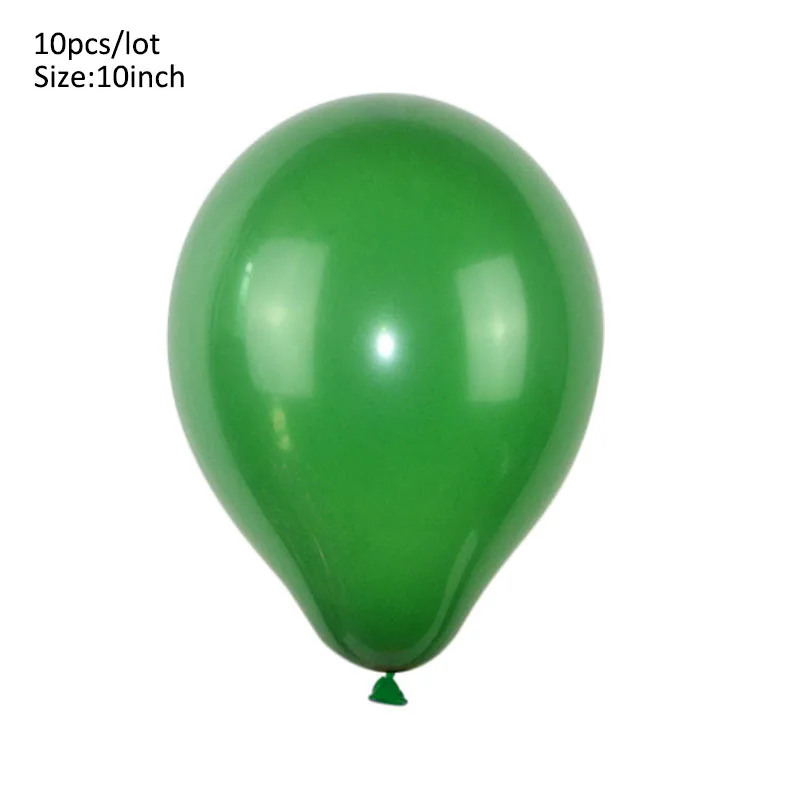 10pcs dark green Детский душ животные шарики для день рождения джунгли вечерние для вечеринки в стиле сафари Джунгли Тема вечерние шары Свадебная вечеринка Декор ребенок день рождения шар - Цвет: 10pcs dark green