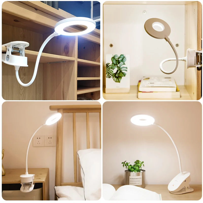 YAGE LED сенсорный переключатель ВКЛ./ВЫКЛ. 3 режима Клип Настольная лампа 7000K 18650