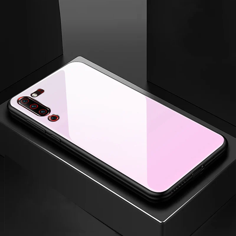 Тонкий силиконовый чехол синего цвета для lenovo Z6 Pro с градиентом, жесткая задняя крышка из закаленного стекла для lenovo Z 6 Pro, чехол s Shell z6 Z6Pro