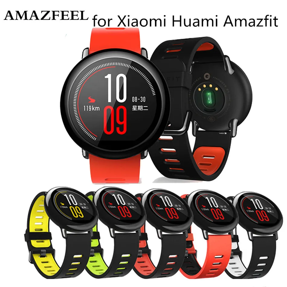 22 мм двухцветный спортивный силиконовый ремешок на запястье для Xiaomi Huami Amazfit PACE Lite