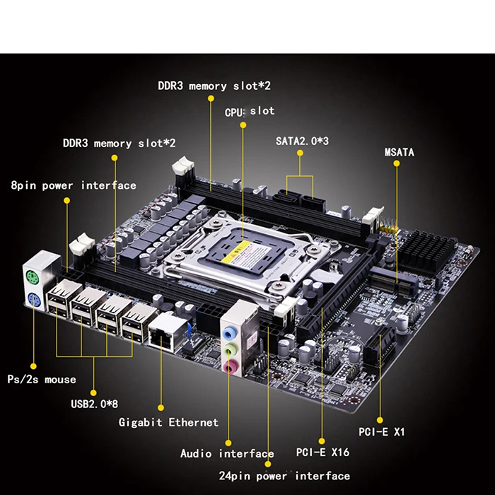 X79F настольные компьютеры материнская плата LGA2011 Sata3 Usb3.0 Cpu SATA кабель DDR3 поддержка