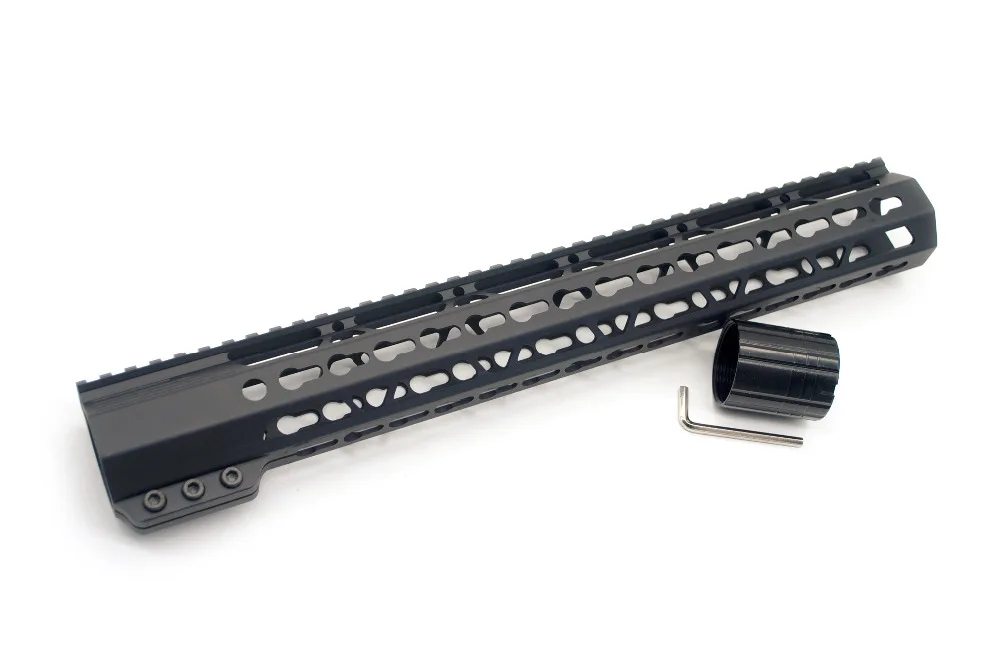 

.308 Black Color 15'' Inch Length Clamping Keymod Picatinny Rail Handguard Fit LR-308