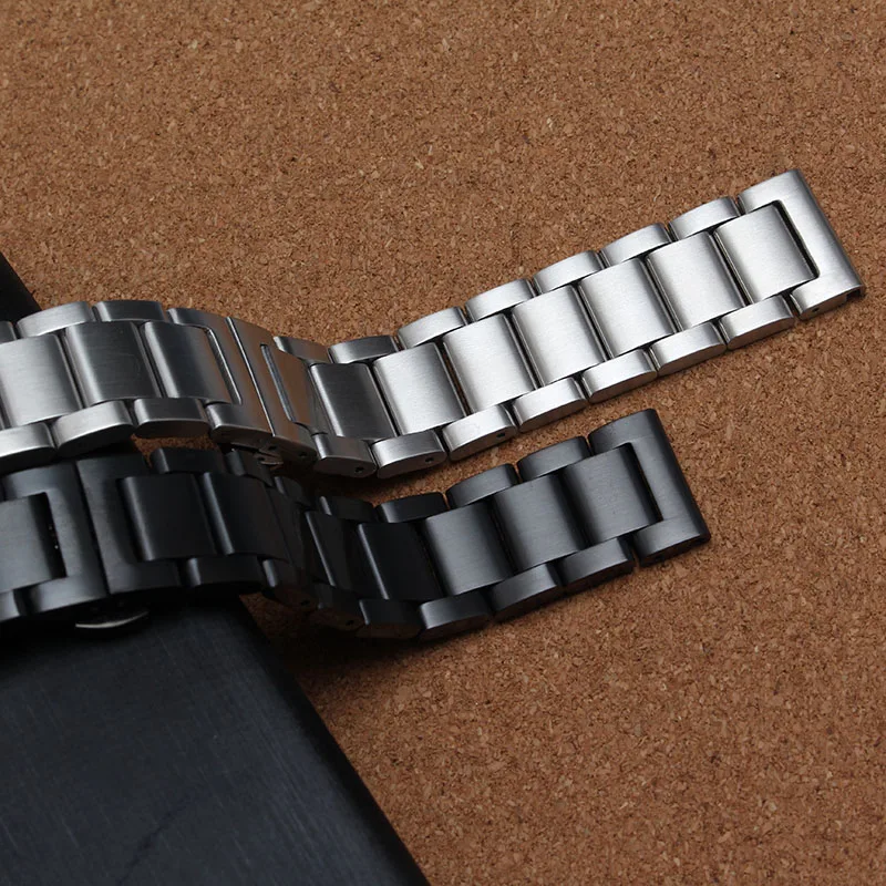 Браслет из нержавеющей стали для часов матовый серебристый однотонный браслет с