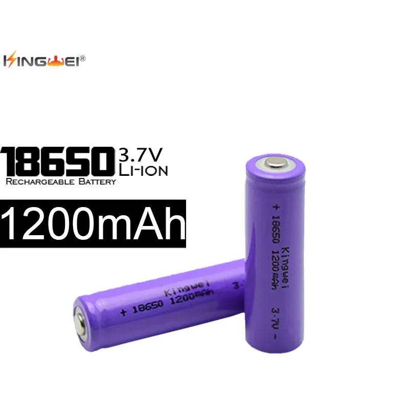 2 шт. kingwei 3 7 v 1200mah 18650 литий ионная аккумуляторная батарея для светодиодного