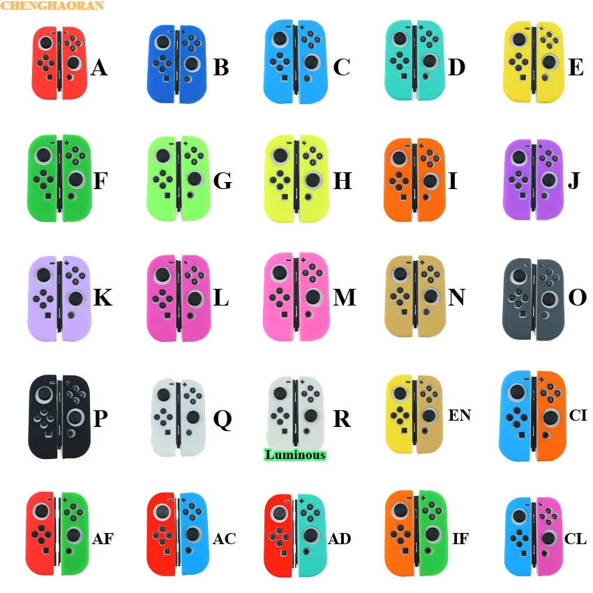 Однотонный чехол для Nintendo Switch Joycon 18 цветов мягкий силиконовый контроллера NS Grip Joy