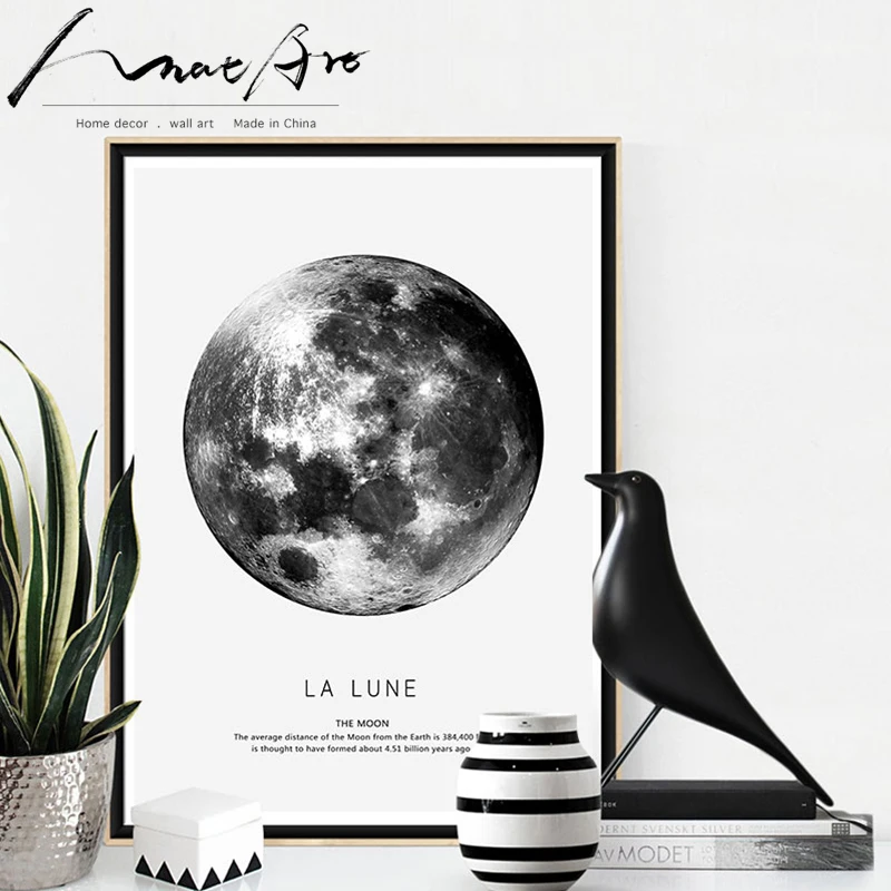 

Earth Mars cuadros nordic poster canvas art wall prints abstract painting Black and white home decor 3 piece for living room