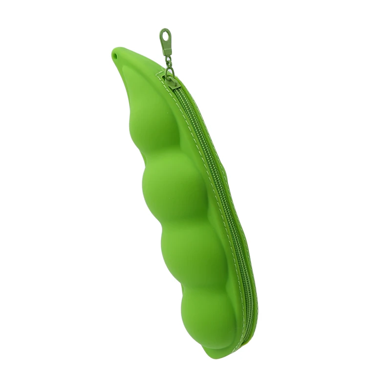 pea Новинка горох силиконовый школьный Карандаш Чехол новые растительная форма сумка для хранения пенал для ручек для девочек Подарочные канцелярские товары для карандашей - Цвет: pea