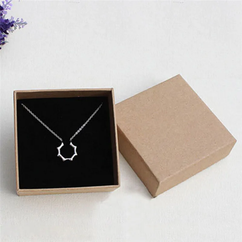 Подарочная коробка из кофейной бумаги для браслета серьги кольцо ожерелье